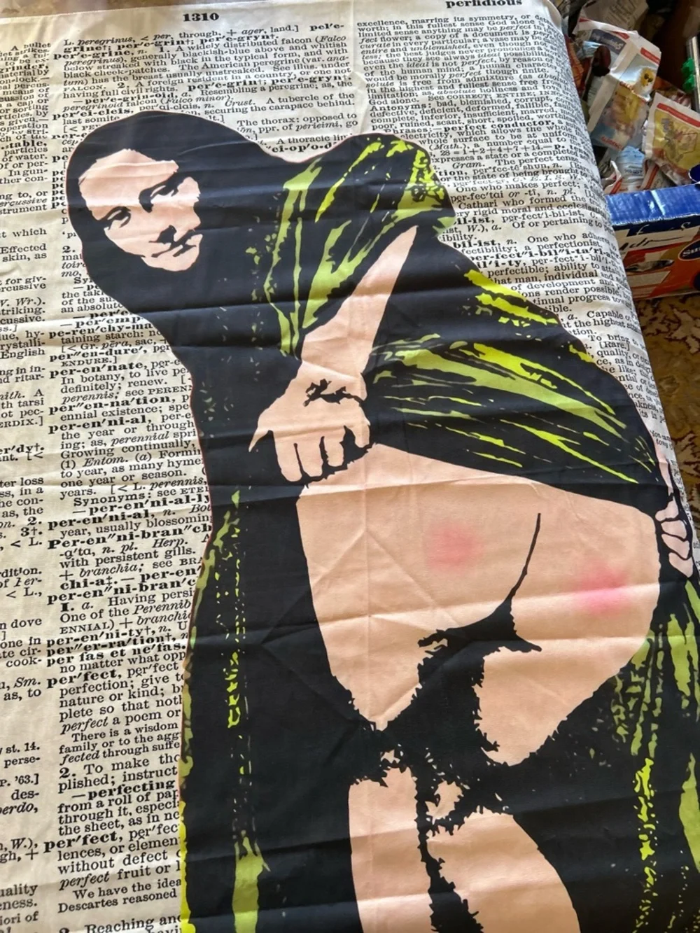 Amazon Mona Lisa. Green Black and Cream Pop Art Draped Figure Wall Art